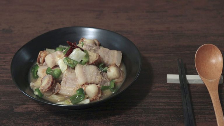 お寿司屋さんの味！豚バラとホタテのキャベツ味噌炒めのレシピ #Route×Food